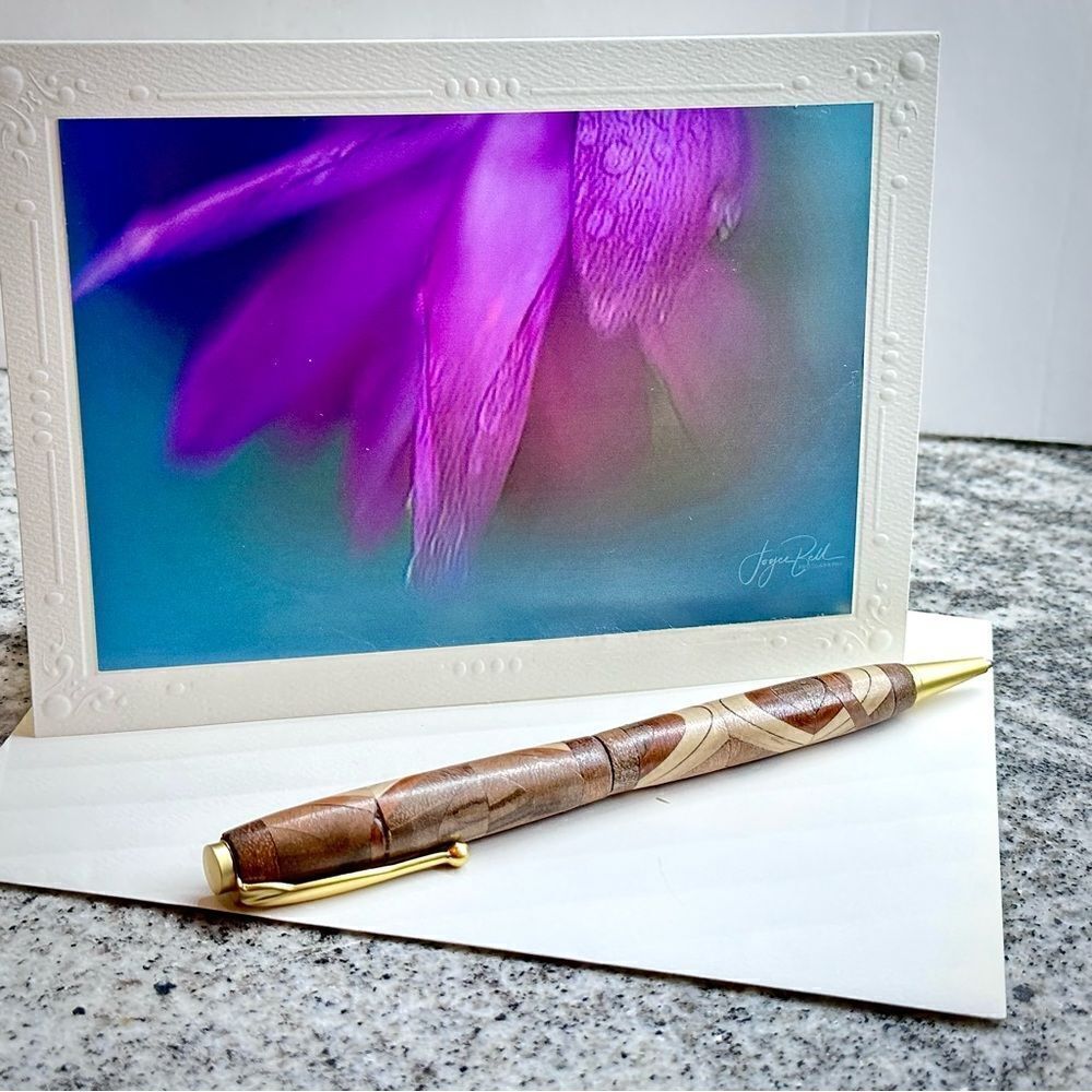 Fine art photography greeting Card ethereal purple flower